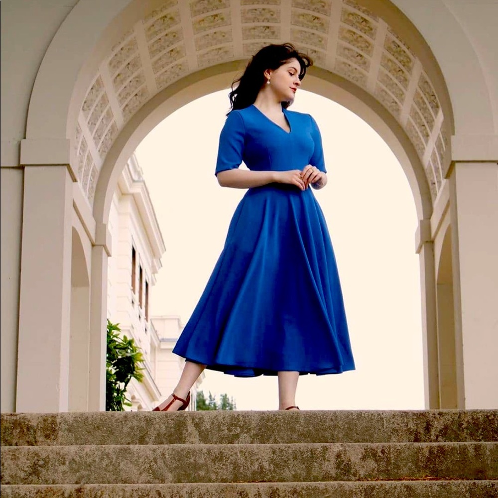 NWOT The Pretty Dress Company Myla in Cobalt UK 8/US 4